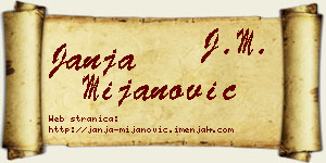 Janja Mijanović vizit kartica